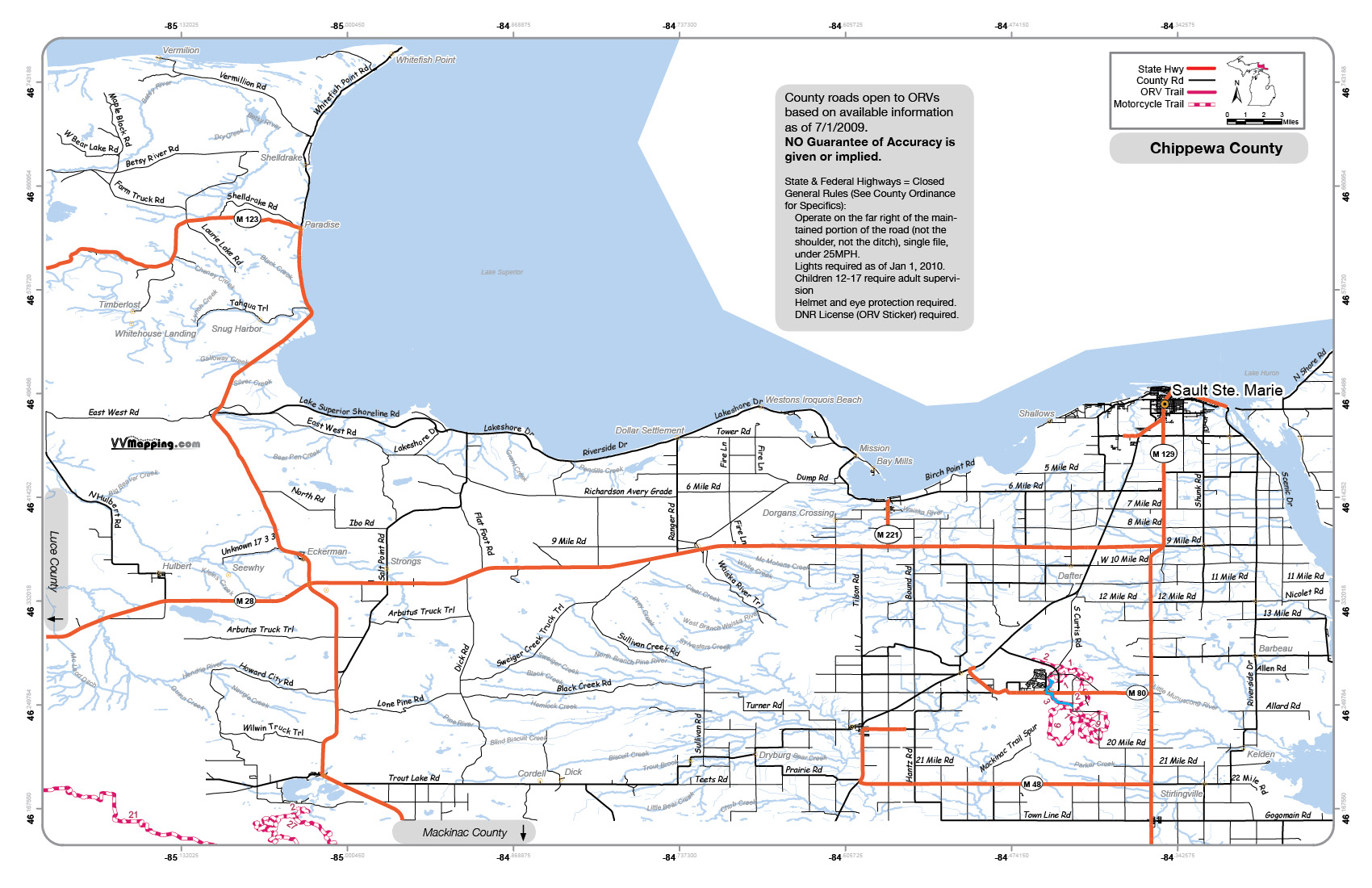 MI County Road Info VVMapping
