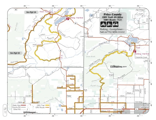 Price County ORV Trail Information - VVMapping.com